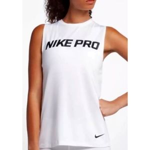 NWT Women's NIKE PRO Dri Fit Training Intertwist Muscle Tank XL AH8774 White